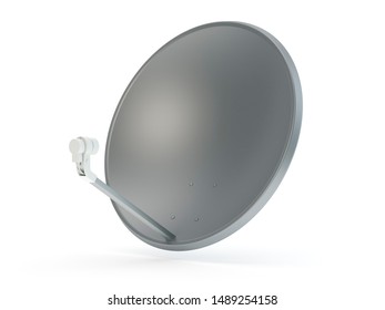 Sattelite Dish. TV Antenna Isolated On White, 3D Illustration