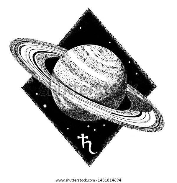 Saturn Planet Hand Drawn Ink Pen Stock Illustration Shutterstock