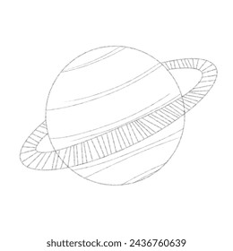 Saturn planet outline illustration
