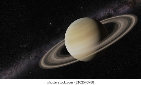 Saturn Planet Realistic 3d Illustration 8k Stock Illustration 2102543785