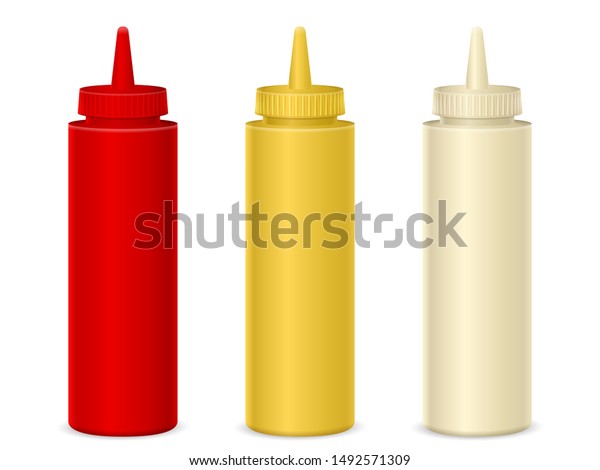 Sauce Bottles On White Background Vector Stock Illustration 1492571309 