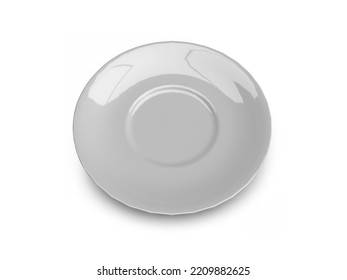 Saucer Plate Dish 3D Illustration Mockup Scene On Isolated Background