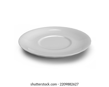 Saucer Plate Dish 3D Illustration Mockup Scene On Isolated Background