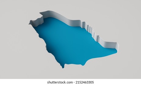 Saudi Arabia Map 3d Inner Extrude Map Sea Depth With Inner Shadow.