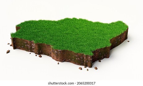 Saudi Arabia Map Grass And Ground Texture 3d Illustration