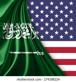 Saudi Arabia And USA Flag