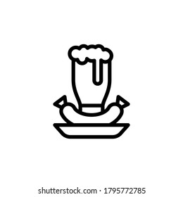 Sausage, Beer Stein Icon. Simple Line, Outline Illustration Elements Of International Beer Day Icons For Ui And Ux, Website Or Mobile Application