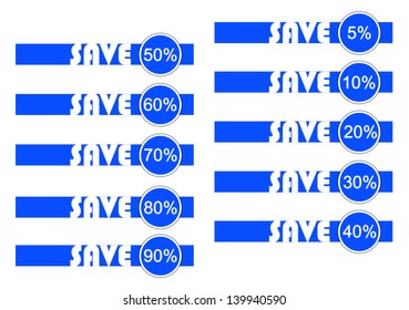 SAVE IN BLUE AND WHITE
