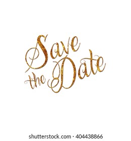 Save Date Golden Glitter Wedding Invitation Stock Illustration ...