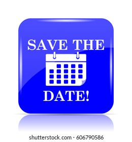 Save Date Icon Blue Website Button Stock Illustration 606790586