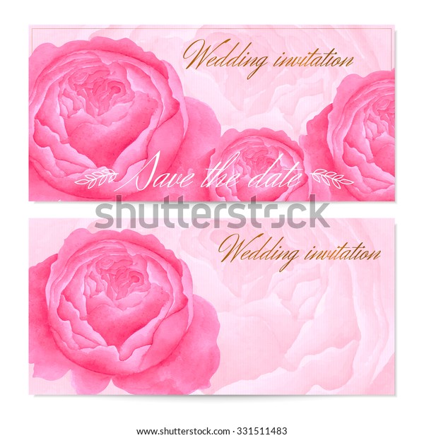 Save Date Wedding Invitation Floral Greeting Stock Illustration