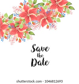 "Save the Date" Wedding invitation with flowers - Powered by Shutterstock