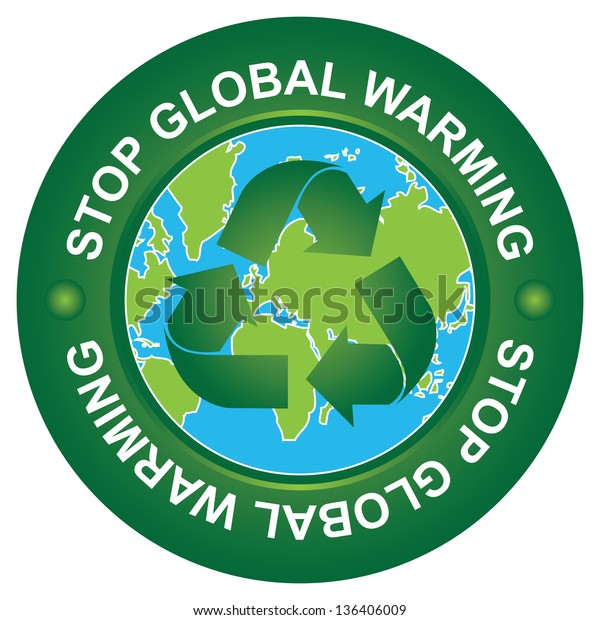 Save Earth Stop Global Warming Ecology Stock Illustration