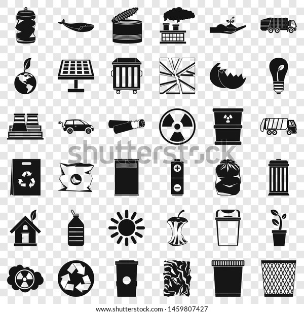 Save ecology icons set. Simple style of 36\
save ecology icons for web for any\
design