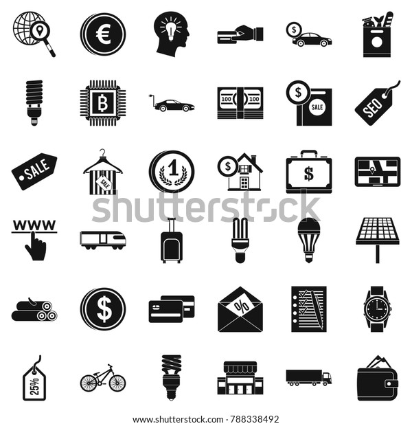 Save economy icons set.\
Simple style of 36 save economy  icons for web isolated on white\
background