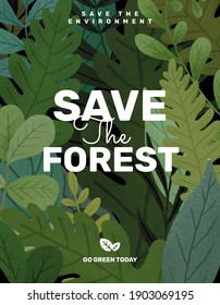 Save The Forest Flyer With Green Leaves