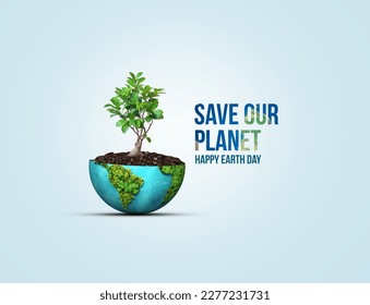 Save our planet. Earth day 3d concept background. Ecology concept. Design with 3d globe map drawing and leaves isolated on white background.
 - Powered by Shutterstock - Get 15% off with code: PIKWIZARD15
