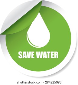 Save Water Green Sticker Symbols Stock Illustration 294225098 ...