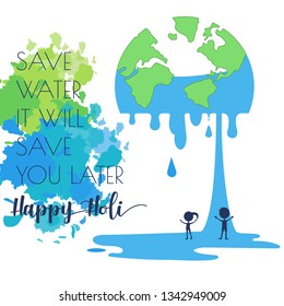 Save Water Holi Poster Or Digital Art