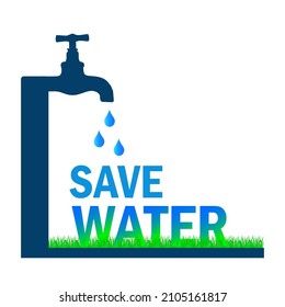 Save Water Illustration Environment Sustainability Concept Stock ...