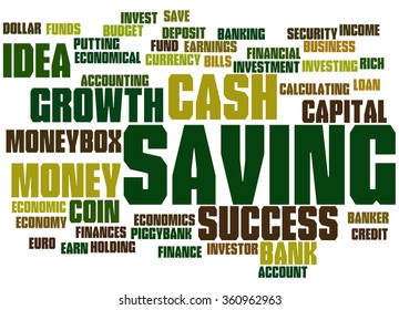 Saving money cloud concept on white background.