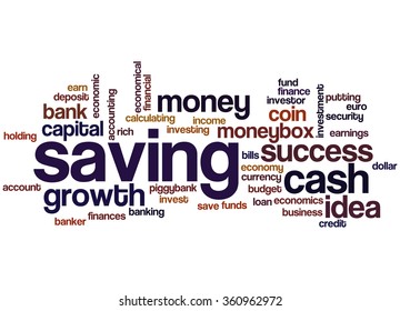 Saving money cloud concept on white background.