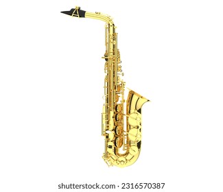 Saxophone isolated on white background. 3d rendering - illustration