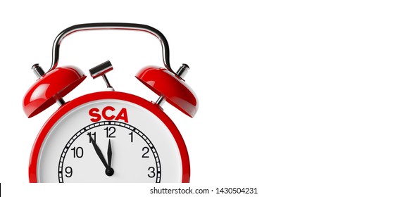 SCA - Strong Customer Authentication - Concept With Alarm Clock (3d Rendering)