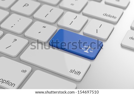Scale icon button on keyboard with soft focus 