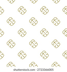 Scale justice and shield seamless pattern isolated on white background