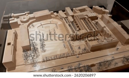 A scale model of a building, likely for architectural or urban planning purposes.