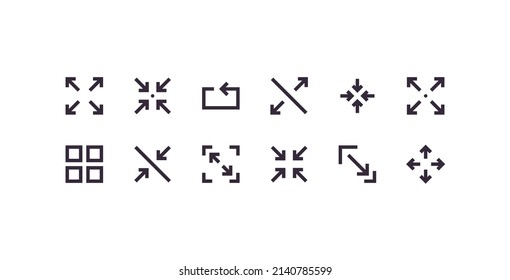 Scaling And Sizing Arrows Flat Illustration.
