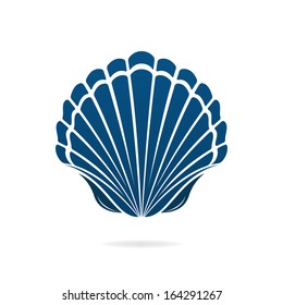 Scallop Seashell Of Mollusks Icon Sign Isolated Illustration