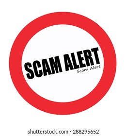SCAM ALERT black stamp text on white