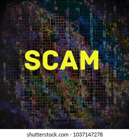 Scam Icon, Logo Mining, Business Wallet, Crypto Currency, Bit System, Art Background