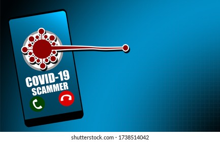 Scam Related To Coronavirus Covid-19 With Mobile Phone, 3d Rendering