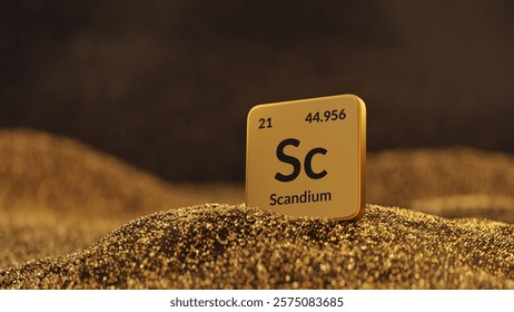 Scandium chemical symbol from periodic table. Unique concept design of Scandium element. Scandium symbol.