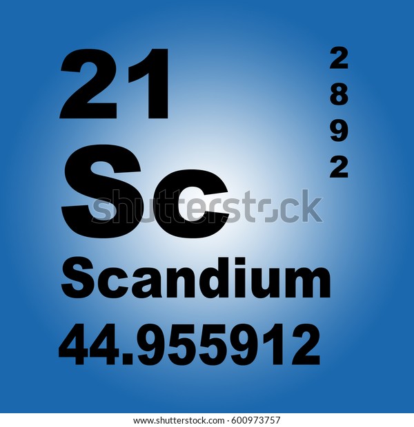 Scandium Periodic Table Elements Stock Illustration 600973757