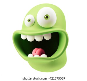 Scared Emoticon Face 3d Rendering Stock Illustration 421375039 ...