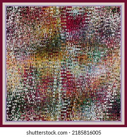 scarf pattern.colorful textures geometric patterns lines oil painting effects abstract modern design