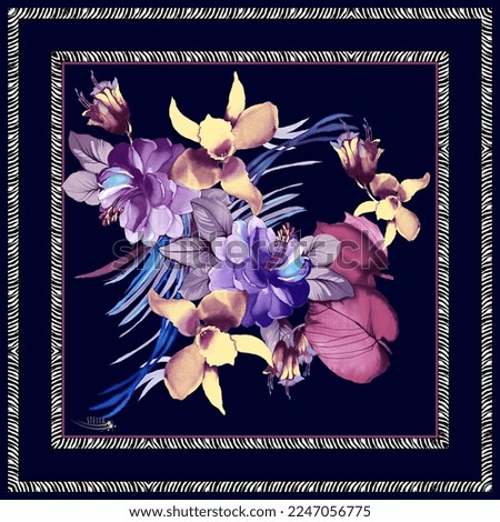 scarf woman shawl pattern paisley geometric [[stock_photo]] © 