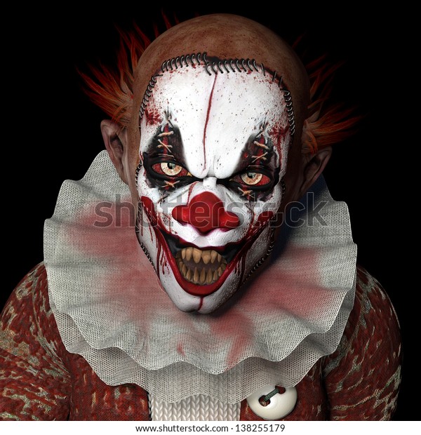 Illustrazione Stock A Tema Pagliaccio Spaventoso 1 Un Clown Piu