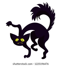 Vector Silhouette Black Cat Green Eyes Stock Vector (Royalty Free ...