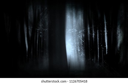 Scary Blue Forest Spooky Halloween Wallpaper Stock Illustration ...