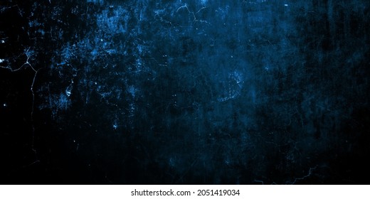 Scary Dark Blue Cracked Wall For Background