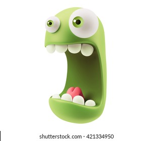 Angry Emoticon Face 3d Rendering Stock Illustration 421342171 ...