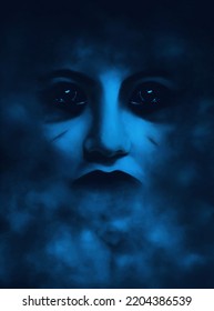 
Scary Ghost Woman, Horror Poster, Creepy Face, Horror Scene