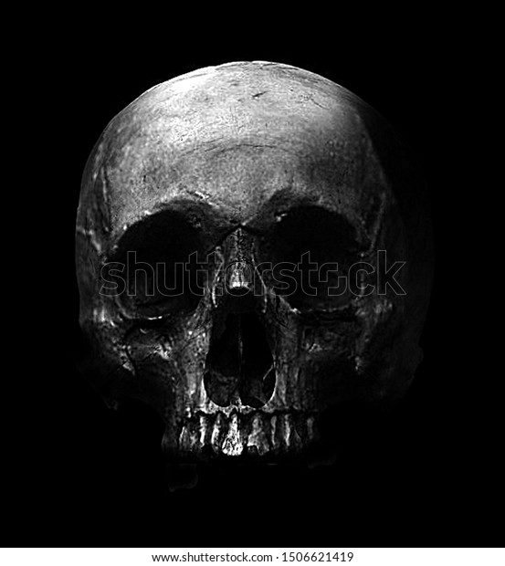 怖いホラースカル 不気味な頭蓋骨を持つハロウィーンのグランジ壁紙 頭蓋骨とtシャツのデザイン のイラスト素材
