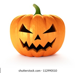 Scary Jack O Lantern halloween pumpkin, 3d render - Powered by Shutterstock