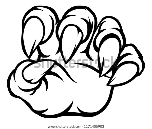 Scary Monster Animal Claw Hand Talons Stock Illustration 1171405903 ...